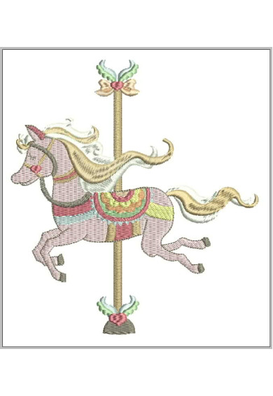 Chi236 - 5 X 7 Merry go Round Horse